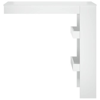 Bartafel wandgemonteerd 102x45x103,5 cm hout hoogglans wit 3