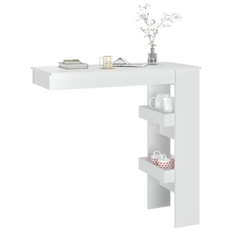 Bartafel wandgemonteerd 102x45x103,5 cm hout hoogglans wit 7