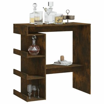 Bartafel met opbergrek 100x50x101,5 cm hout gerookt eiken 4