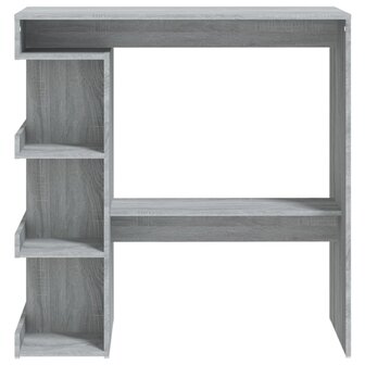 Bartafel met opbergrek 100x50x101,5 cm grijs sonoma 5