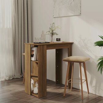 Bartafel met schap 102x50x103,5 cm bewerkt hout bruin eiken 1