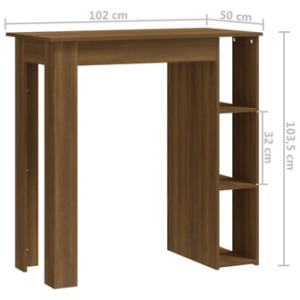 Bartafel met schap 102x50x103,5 cm bewerkt hout bruin eiken 7