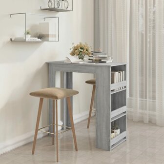 Bartafel met opbergrek 102x50x103,5 cm hout grijs sonoma 1