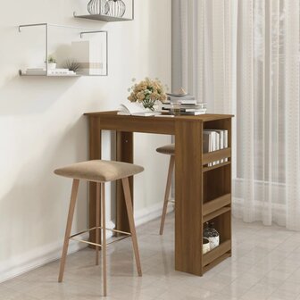 Bartafel met opbergrek 102x50x103,5 cm bewerkt hout bruin eiken 1
