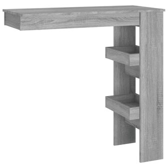 Bartafel wandgemonteerd 102x45x103,5 cm bewerkt hout grijs 2