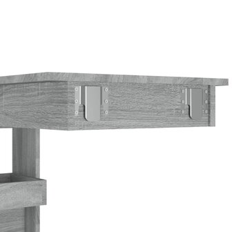 Bartafel wandgemonteerd 102x45x103,5 cm bewerkt hout grijs 8