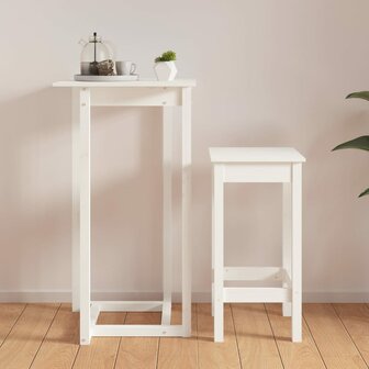 Bartafel 60x60x110 cm massief grenenhout wit 4