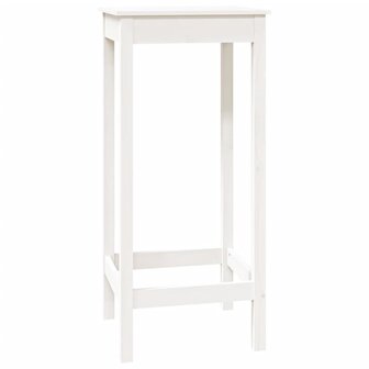 Bartafel 50x50x110 cm massief grenenhout wit 2
