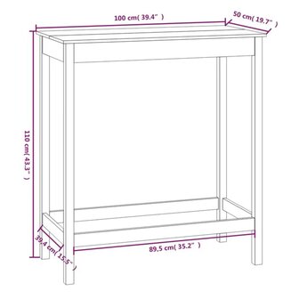 Bartafel 100x50x110 cm massief grenenhout 8
