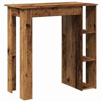 Bartafel met schap 102x50x103,5 cm bewerkt hout oud houtkleurig 6