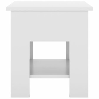 Salontafel 40x40x42 cm bewerkt hout hoogglans wit 5