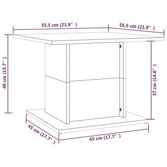 Salontafel 55,5x55,5x40 cm bewerkt hout zwart 7