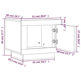 Salontafel 51x50x45 cm bewerkt hout wit 9