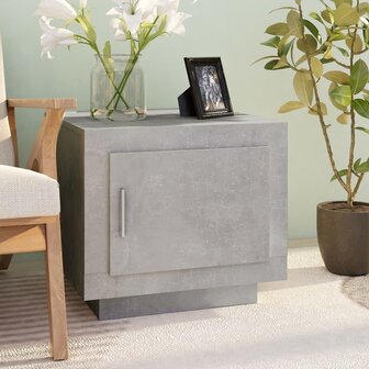 Salontafel 51x50x45 cm bewerkt hout betongrijs 1