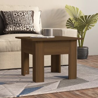 Salontafel 55x55x42 cm spaanplaat bruin eikenkleur 1