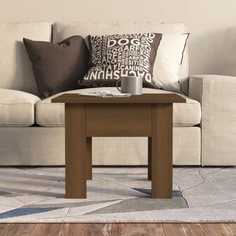 Salontafel 55x55x42 cm spaanplaat bruin eikenkleur 3