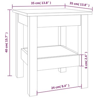 Salontafel 35x35x40 cm massief grenenhout honingbruin 7