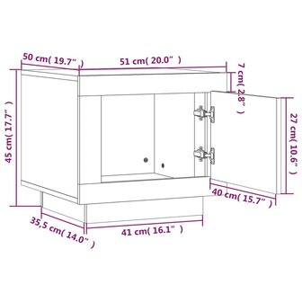 Salontafel 51x50x45 cm bewerkt hout grijs sonoma eikenkleurig 9