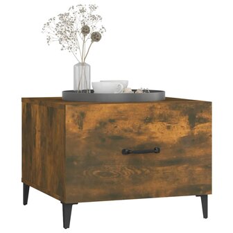 Salontafel met metalen poten 50x50x40 cm gerookt eikenkleurig 4