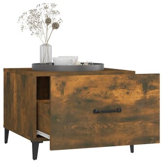 Salontafel met metalen poten 50x50x40 cm gerookt eikenkleurig 5
