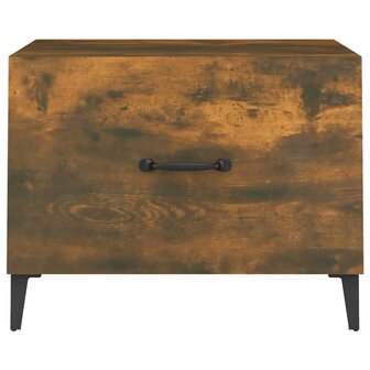 Salontafel met metalen poten 50x50x40 cm gerookt eikenkleurig 6