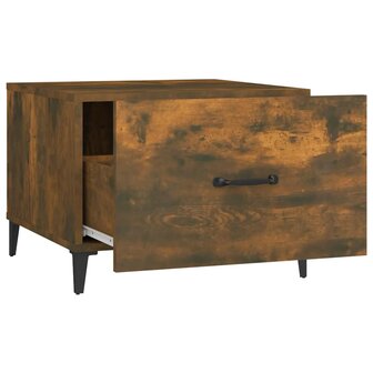 Salontafel met metalen poten 50x50x40 cm gerookt eikenkleurig 8