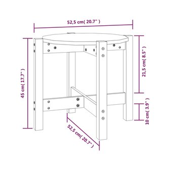 Salontafel &Oslash; 52,5x45 cm massief grenenhout 8