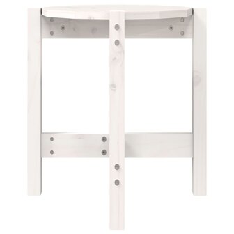 Salontafel &Oslash; 42,5x45 cm massief grenenhout wit 5