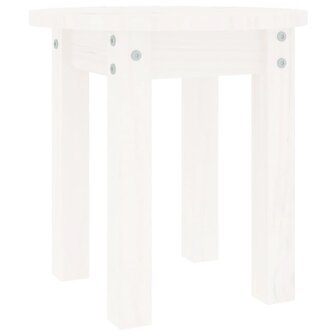 Salontafel &Oslash; 35x35 cm massief grenenhout wit 2
