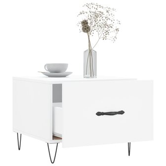 Salontafel 50x50x40 cm bewerkt hout wit 4