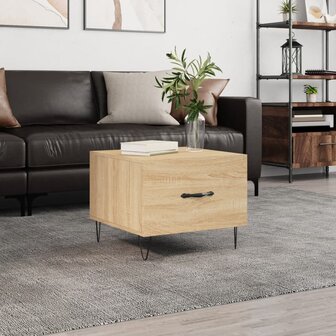 Salontafel 50x50x35 cm bewerkt hout sonoma eikenkleurig 1