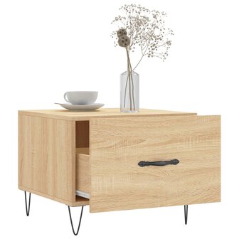 Salontafel 50x50x35 cm bewerkt hout sonoma eikenkleurig 4