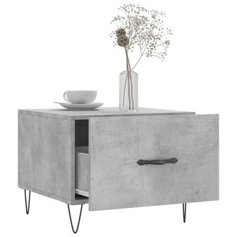 Salontafel 50x50x40 cm bewerkt hout betongrijs 4