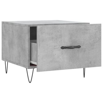 Salontafel 50x50x40 cm bewerkt hout betongrijs 6