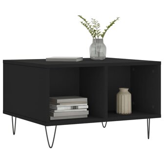 Salontafel 60x50x36,5 cm bewerkt hout zwart 3