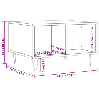 Salontafel 60x50x36,5 cm bewerkt hout zwart 9