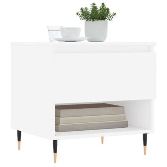 Salontafel 50x46x50 cm bewerkt hout wit 3