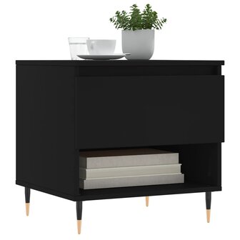 Salontafel 50x46x50 cm bewerkt hout zwart 3