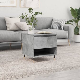 Salontafel 50x46x50 cm bewerkt hout betongrijs 1