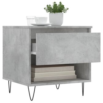 Salontafel 50x46x50 cm bewerkt hout betongrijs 4