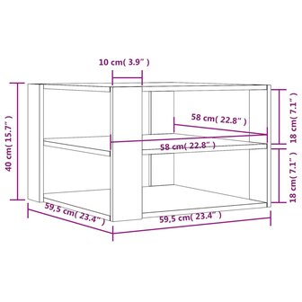 Salontafel 59,5x59,5x40 cm bewerkt hout gerookt eikenkleurig 9
