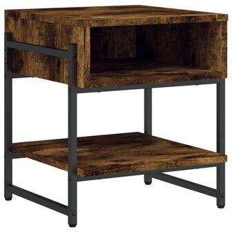 Salontafel 40x40x45 cm bewerkt hout gerookt eikenkleurig 2