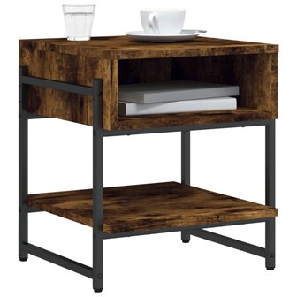 Salontafel 40x40x45 cm bewerkt hout gerookt eikenkleurig 4