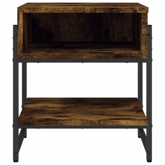 Salontafel 40x40x45 cm bewerkt hout gerookt eikenkleurig 5