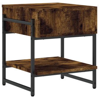 Salontafel 40x40x45 cm bewerkt hout gerookt eikenkleurig 7