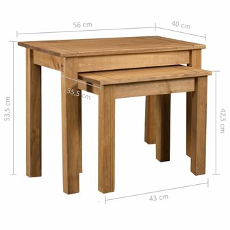 2-delige Tafeltjesset Panama Range massief grenenhout 6