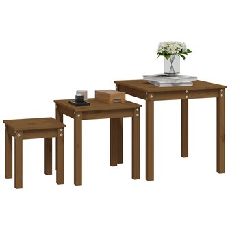 Tafeltjesset 3 st massief grenenhout honingbruin 4