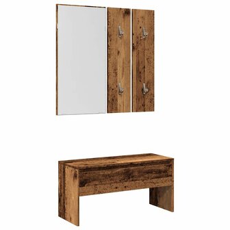 Halmeubelset bewerkt hout oud houtkleurig 1