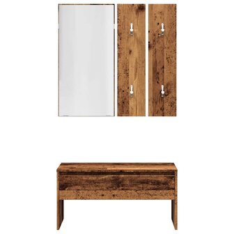 Halmeubelset bewerkt hout oud houtkleurig 5