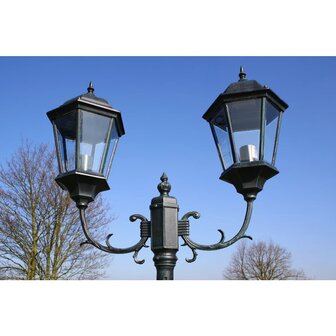 Tuinlantaarn met 2 armen 230 cm aluminium donkergroen/zwart 7